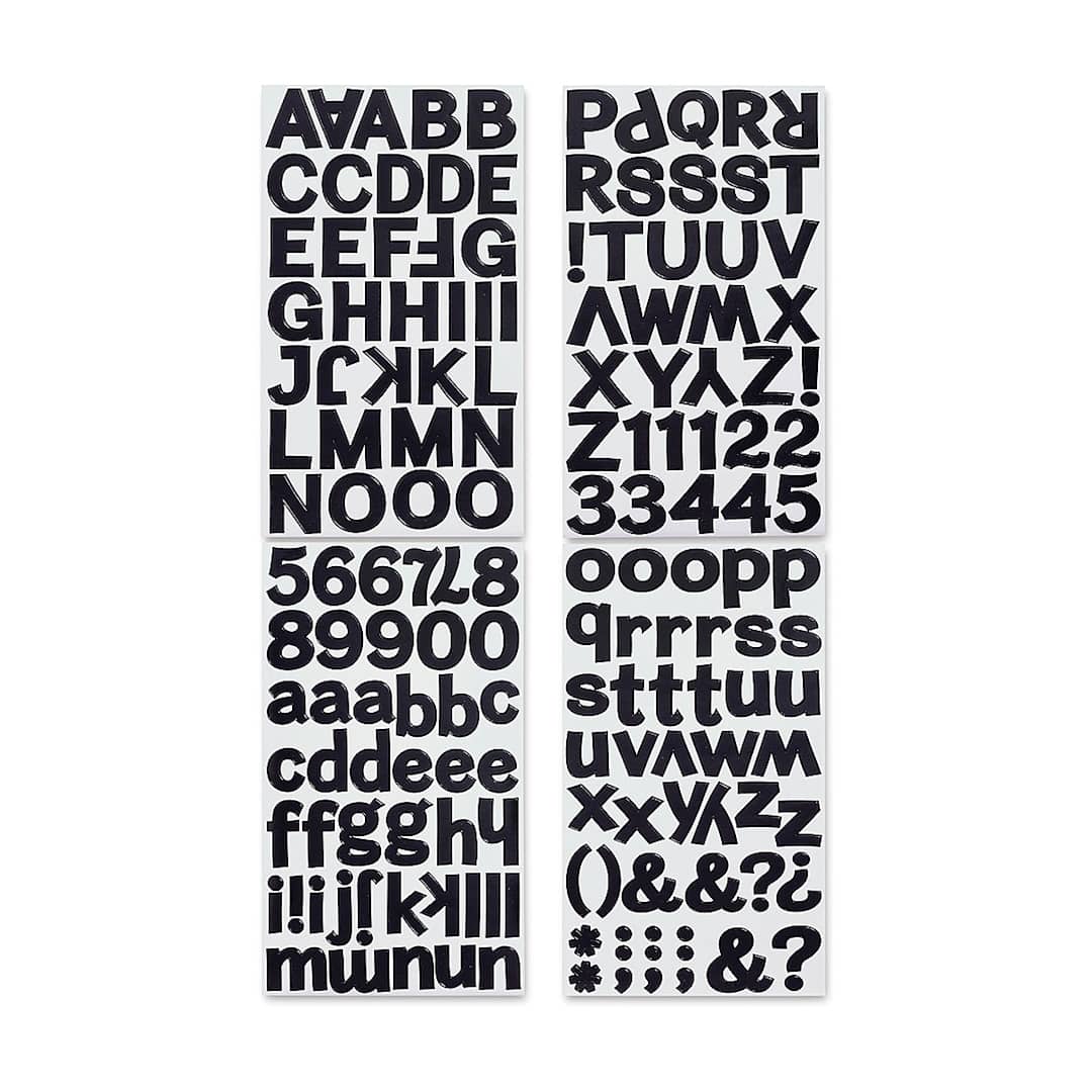 Open in modal - Darice Block Font Letter Stickers - Black