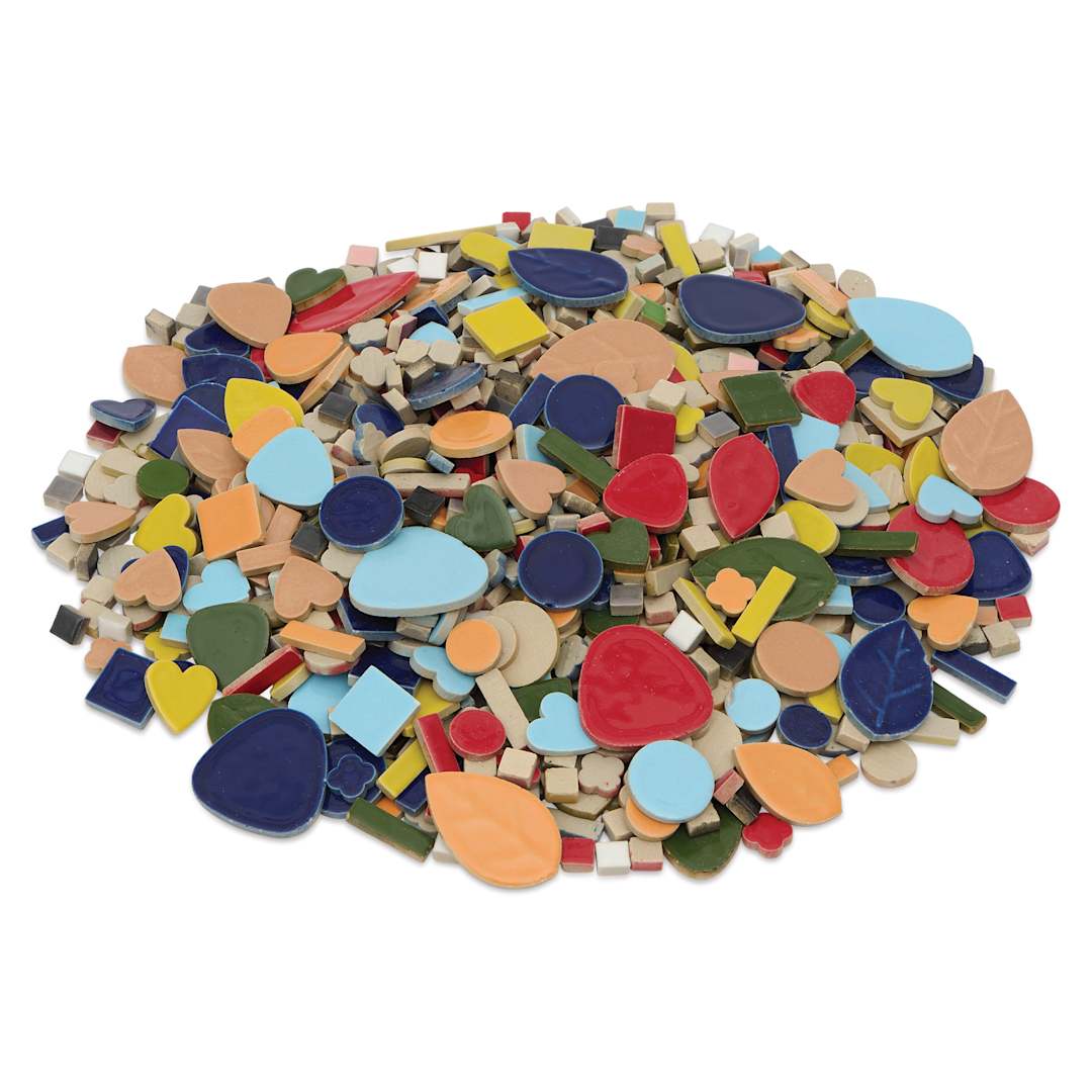 Open in modal - Jennifer’s Mosaics Ceramic Assorted Shapes Tiles - Mixed Shapes, 5 lb
