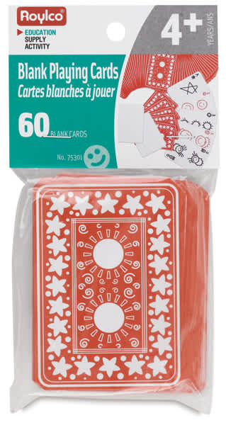 Open in modal - Roylco Blank Playing Cards - Front of package showing cards
