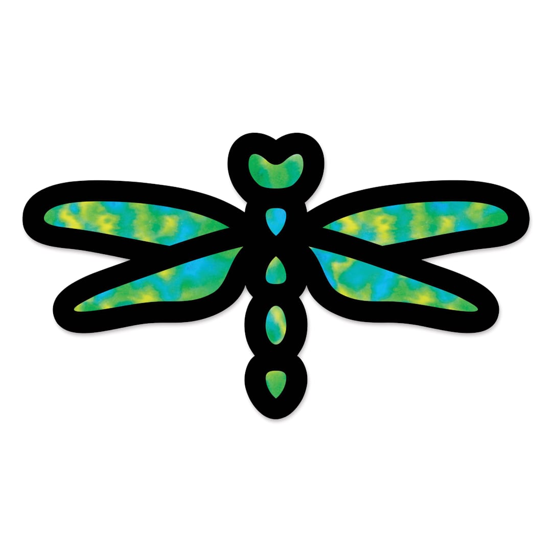 Open in modal - Roylco Stained Glass Frames Pack - Bugs, Pkg of 24 finished dragonfly example