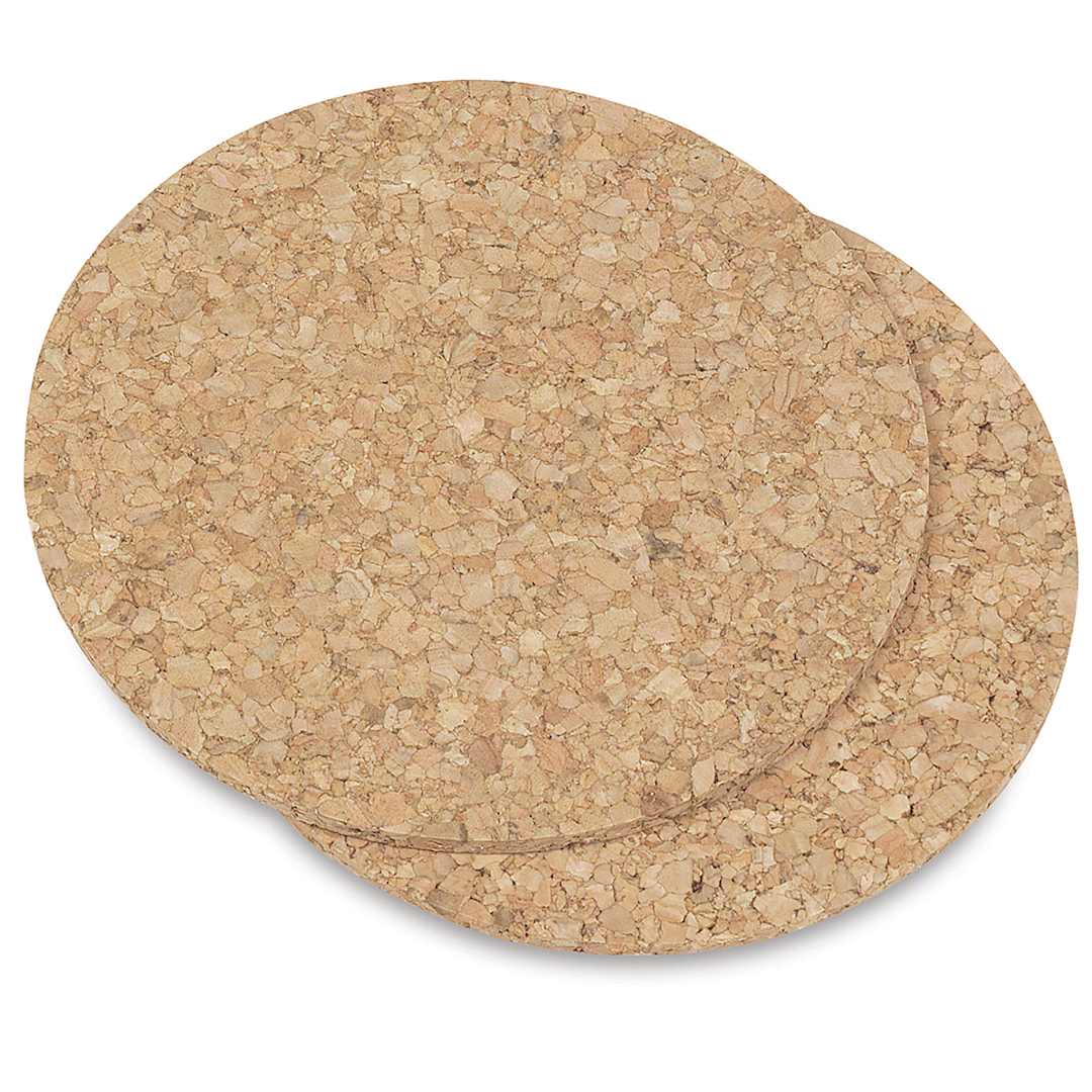 Open in modal - Hygloss Cork Coasters - Pkg of 24, Round, 4" diameter