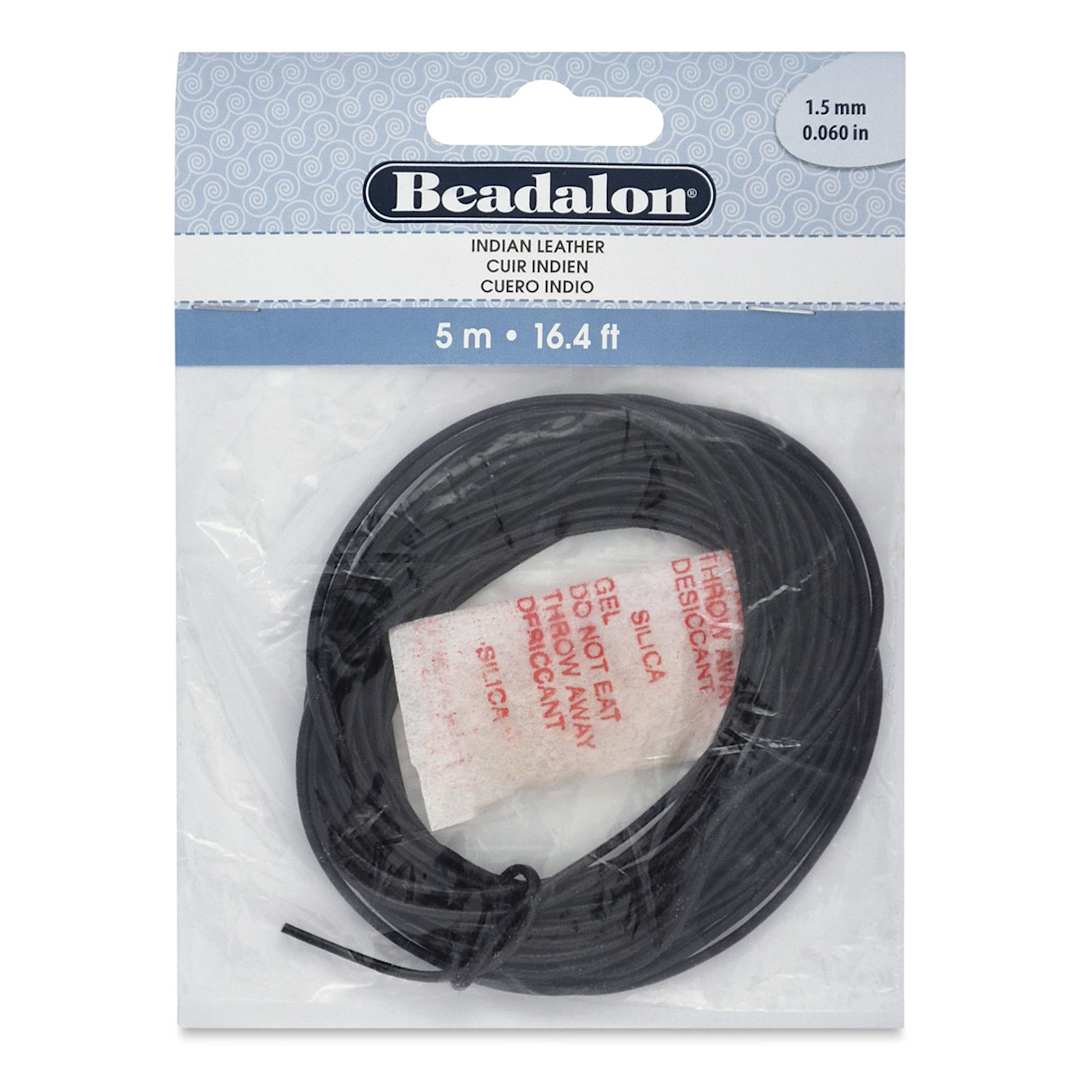 Open in modal - Beadalon Leather Cord - 1.5 mm x 5 meters, Black