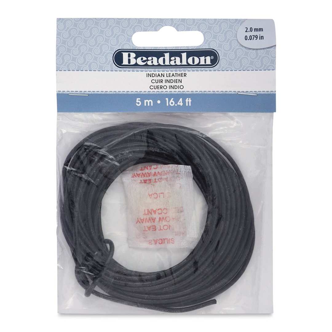 Open in modal - Beadalon Leather Cord - 2 mm x 5 meters, Black