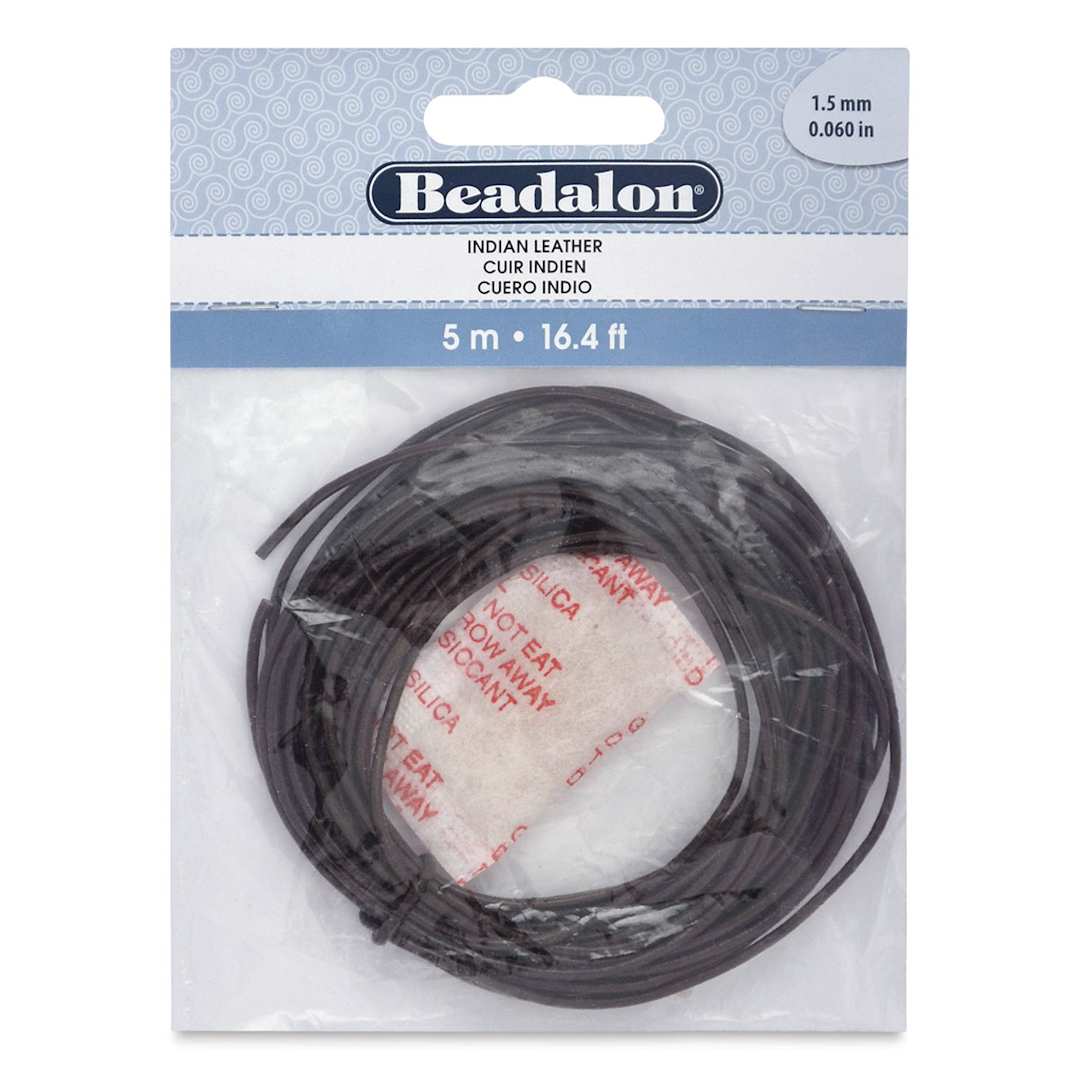 Open in modal - Beadalon Leather Cord - 1.5 mm x 5 meters, Brown