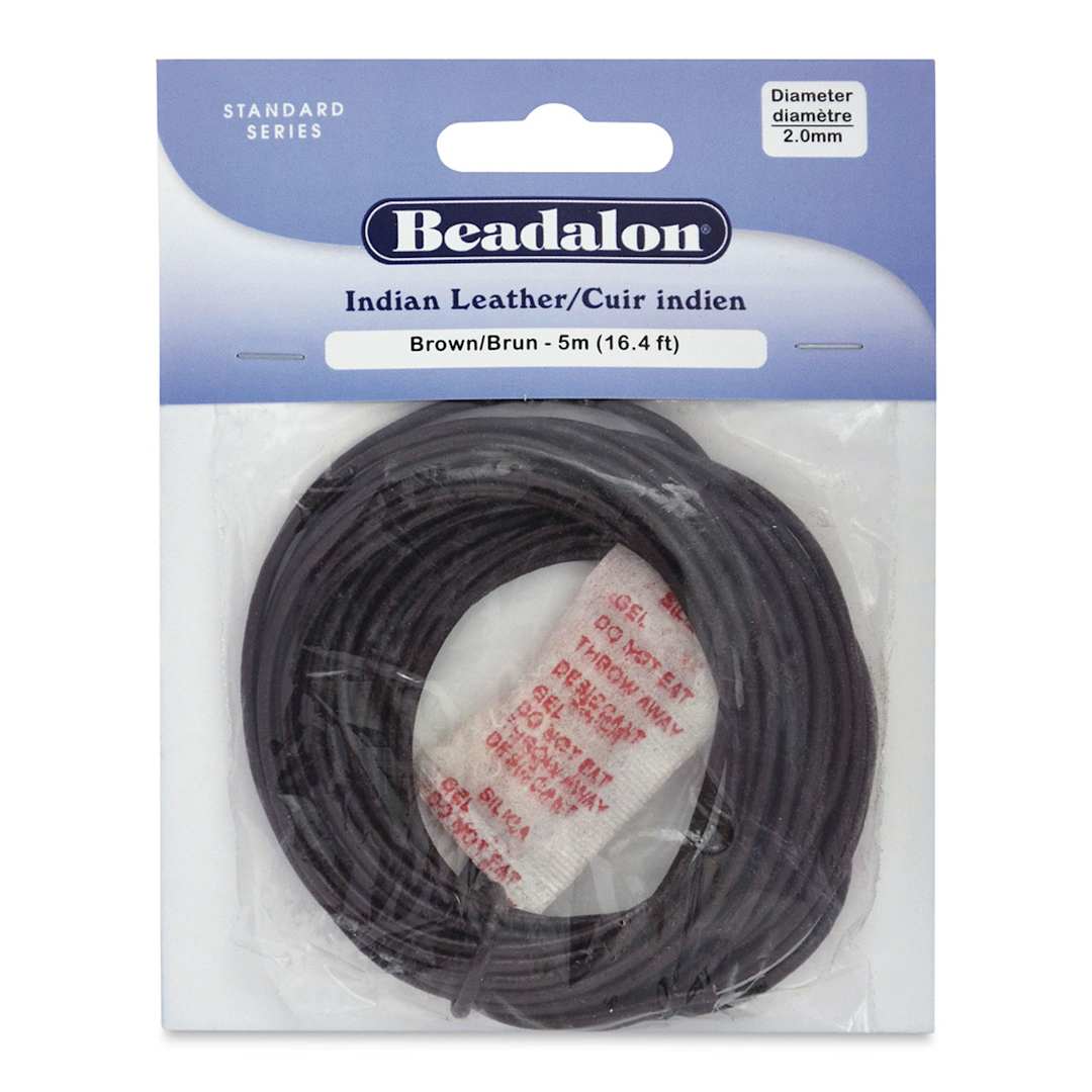 Open in modal - Beadalon Leather Cord - 2 mm x 5 meters, Brown
