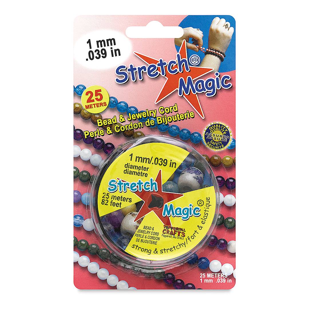 Open in modal - Stretch Magic Jewelry Cord - Front of blister package of 1 mm Black cord