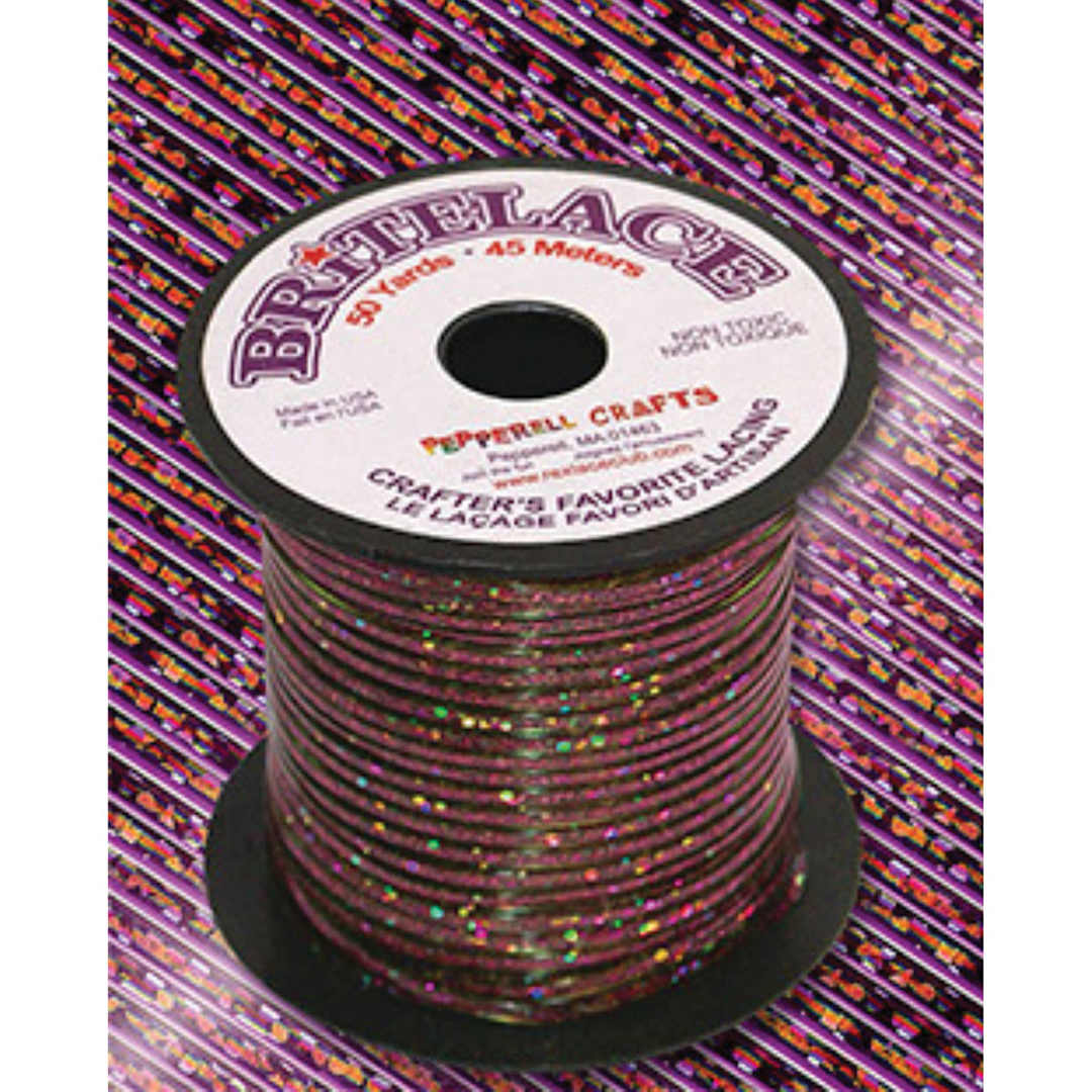 Open in modal - Pepperell Rexlace Britelace Holographic Plastic Lacing - 50 yards, Purple Holographic