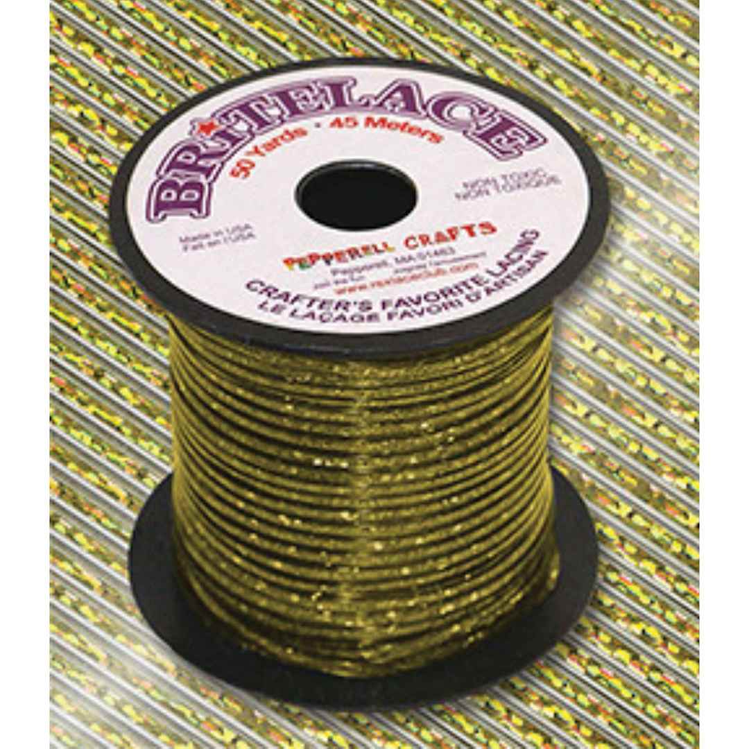 Open in modal - Pepperell Rexlace Britelace Holographic Plastic Lacing - 50 yards, Gold Holographic