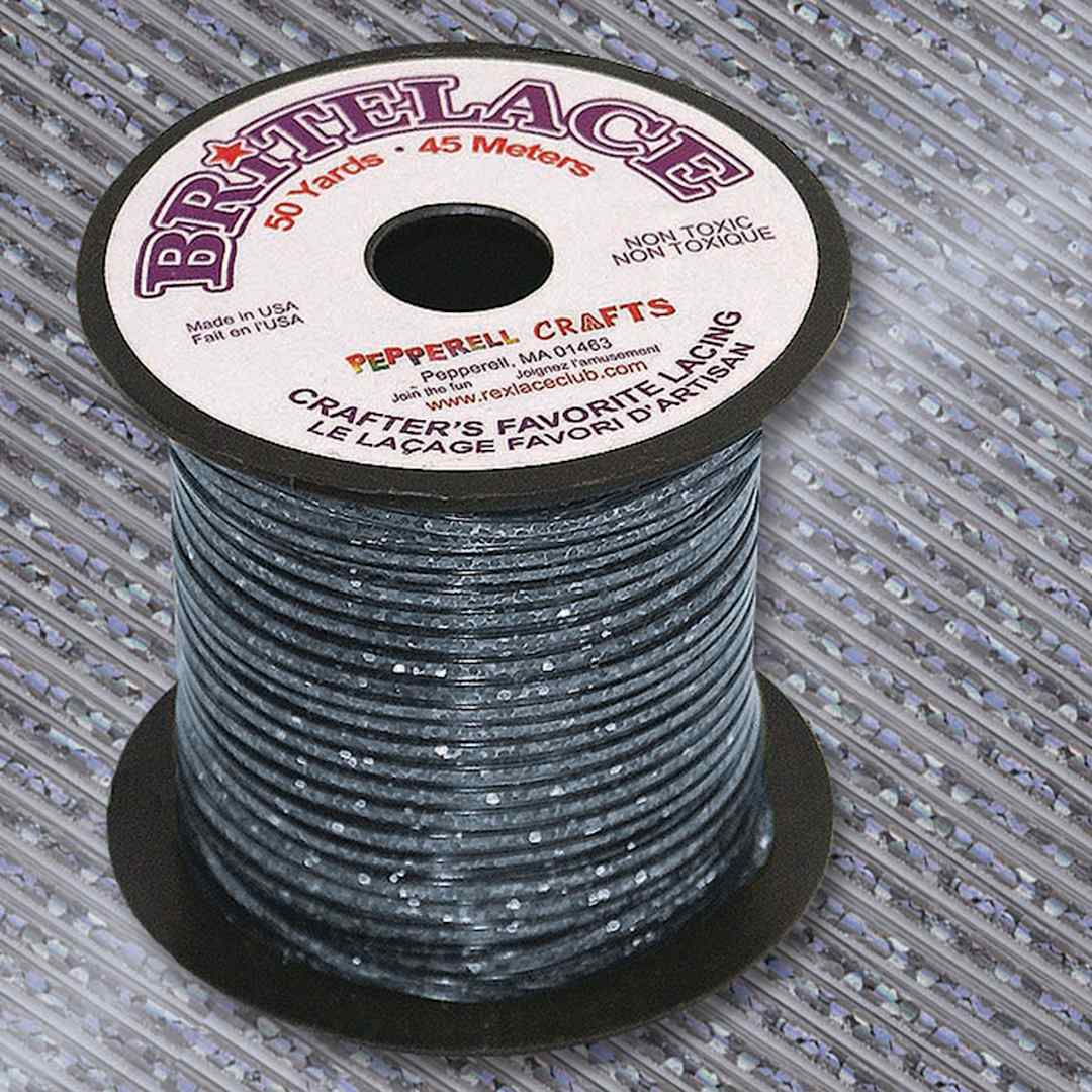 Open in modal - Pepperell Rexlace Britelace Holographic Plastic Lacing - 50 yards, Silver Holographic