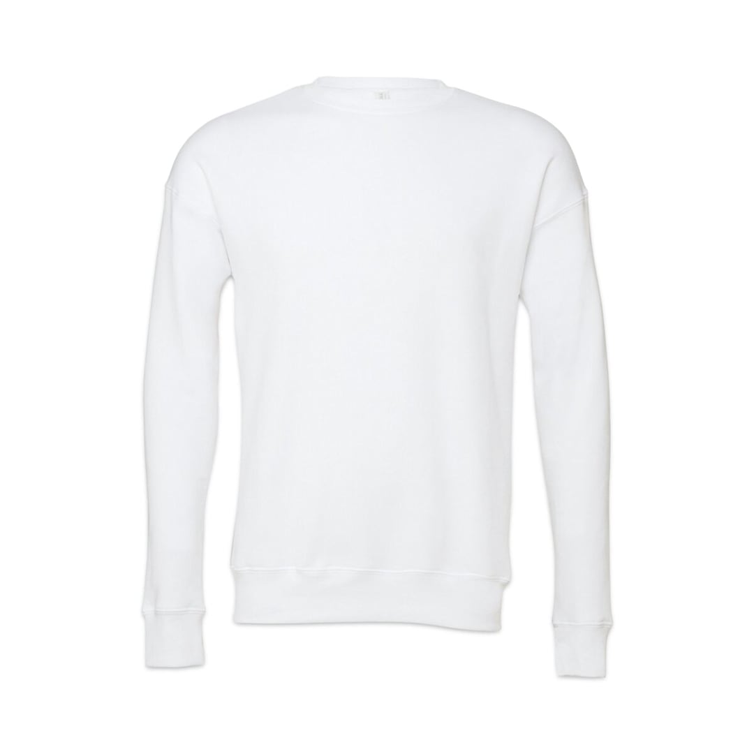 Open in modal - Bella + Canvas Unisex Sponge Fleece Drop Shoulder Sweatshirt - White, X-Large