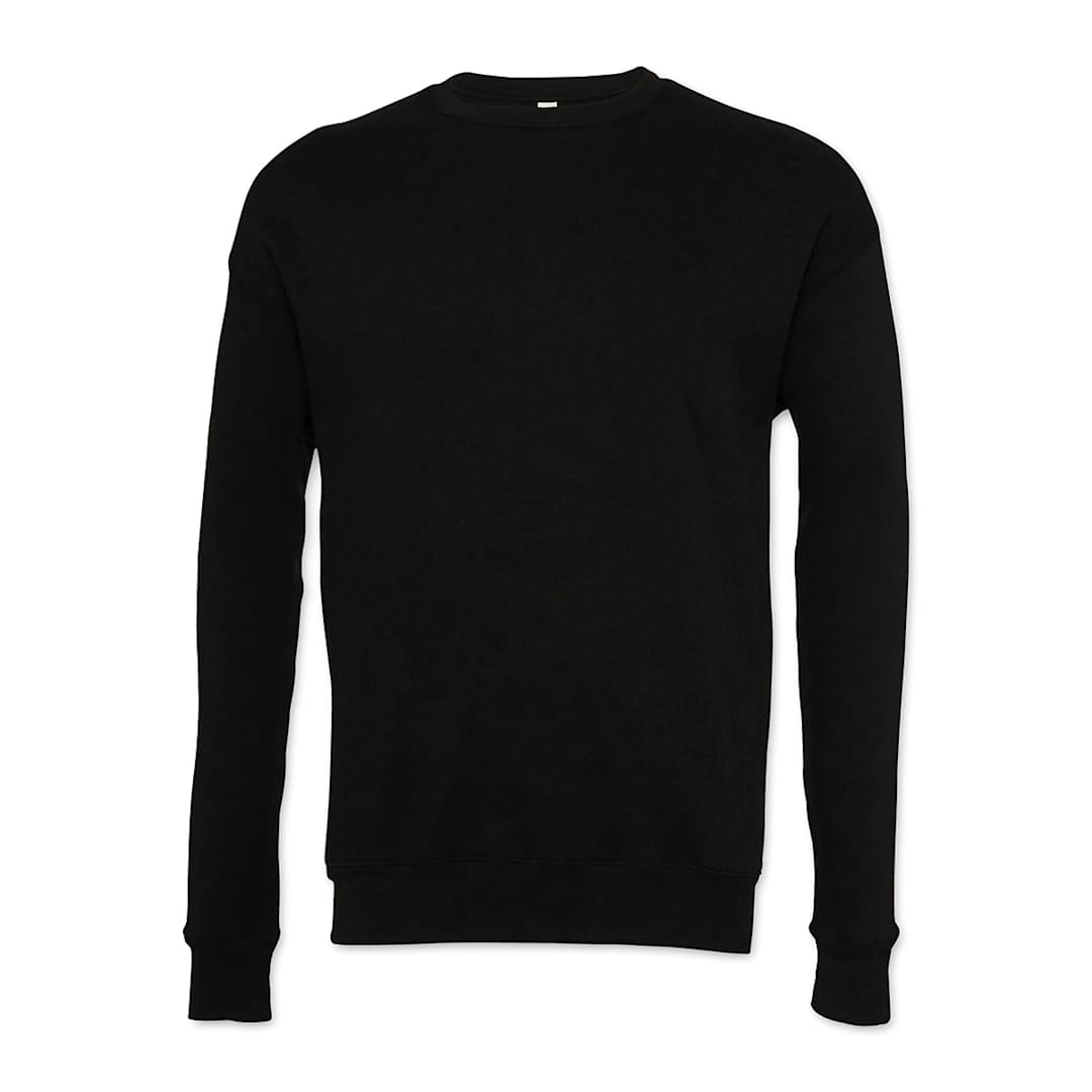 Open in modal - Bella + Canvas Unisex Sponge Fleece Drop Shoulder Sweatshirt - Black, X-Small - front