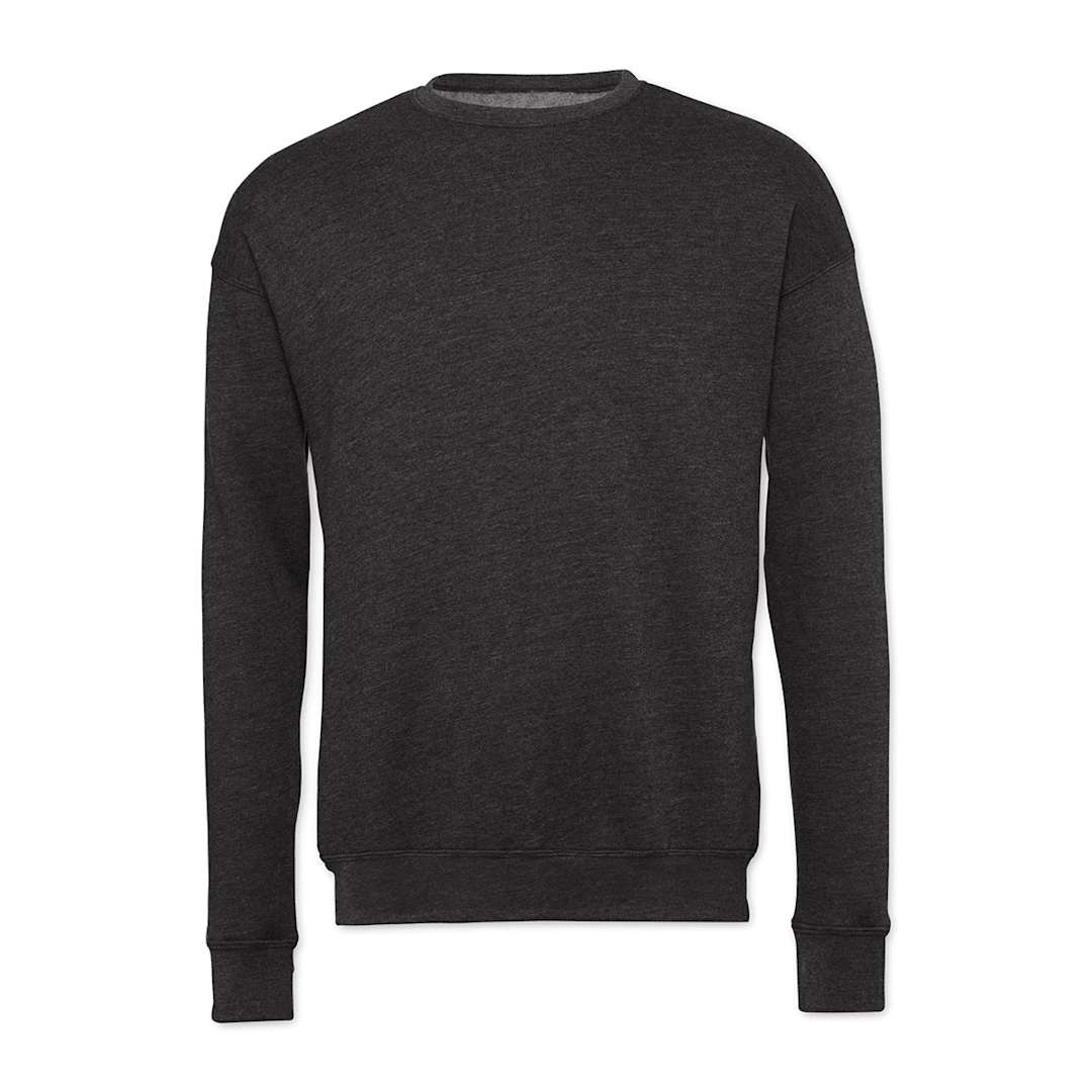 Open in modal - Bella + Canvas Unisex Sponge Fleece Drop Shoulder Sweatshirt - Dark Grey Heather, X-Small - front