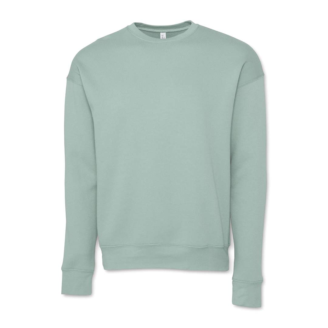 Open in modal - Bella + Canvas Unisex Sponge Fleece Drop Shoulder Sweatshirt - Dusty Blue, X-Small - front