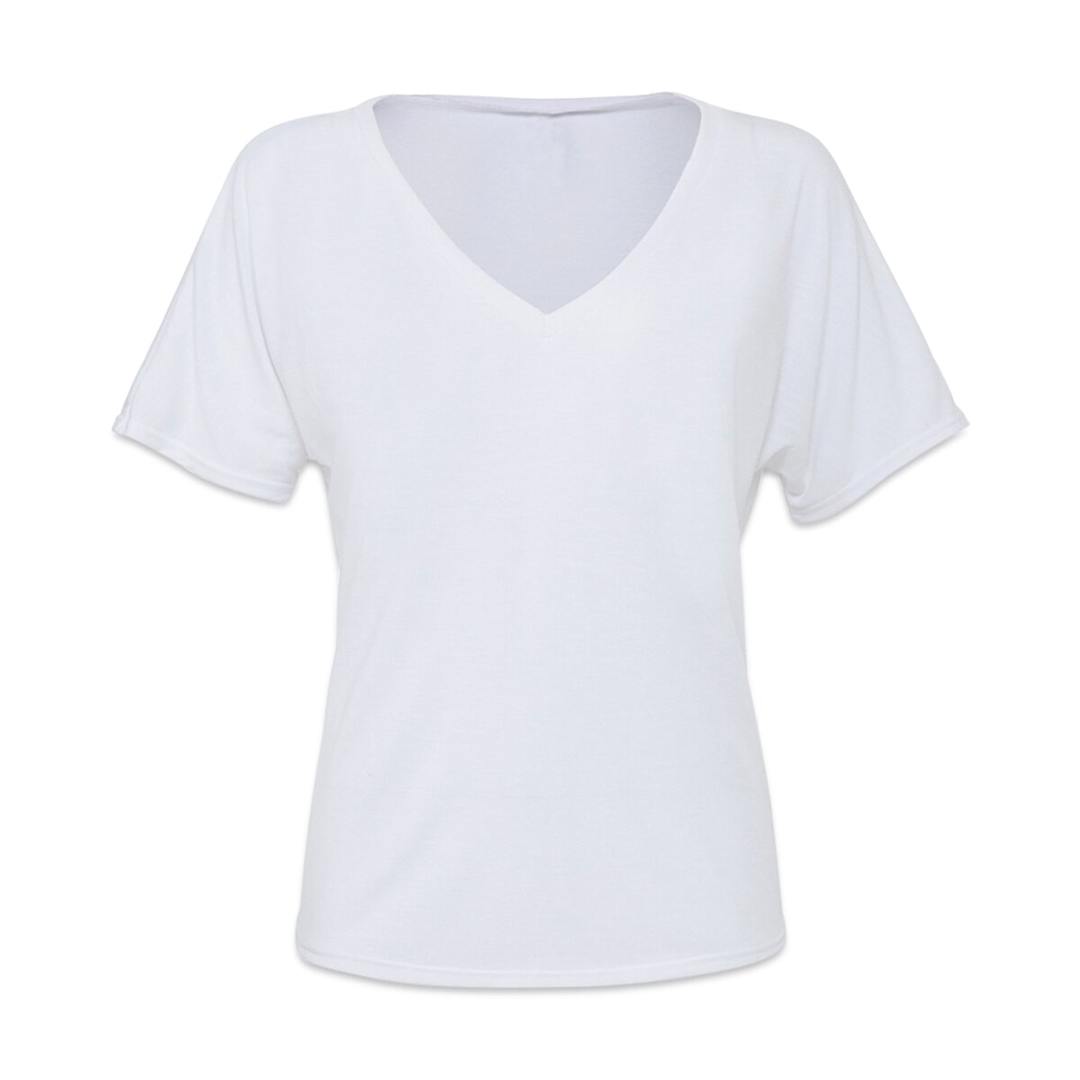 Open in modal - Bella + Canvas Slouchy V-neck T-shirt - White, Large