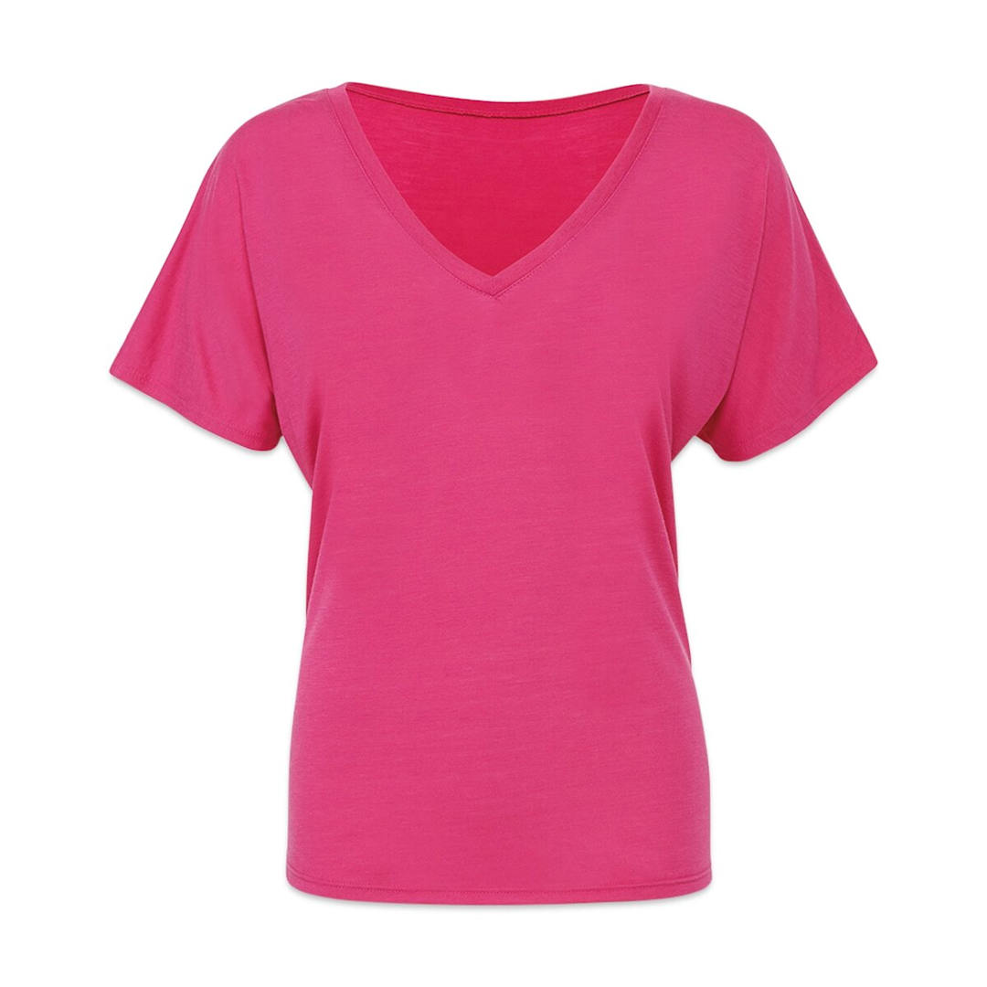 Open in modal - Bella + Canvas Slouchy V-neck T-shirt - Berry, Medium - front