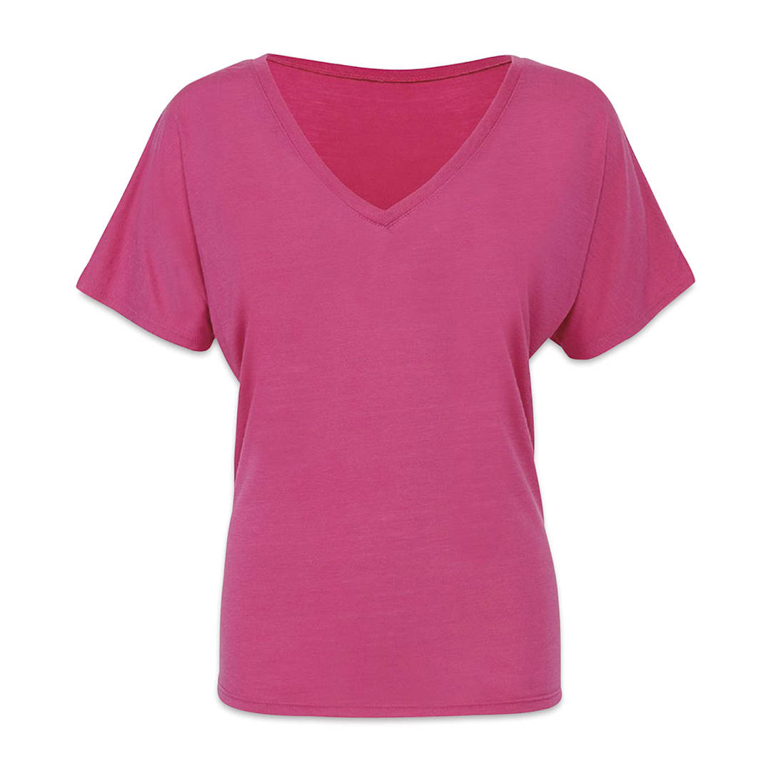Open in modal - Bella + Canvas Slouchy V-neck T-shirt - Berry, X-Large - front