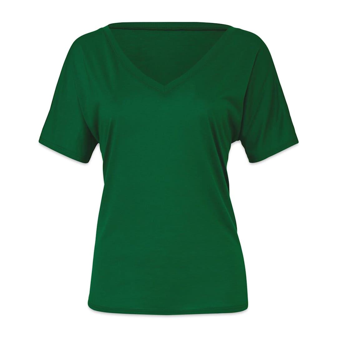 Open in modal - Bella + Canvas Slouchy V-neck T-shirt - Kelly, Medium - front