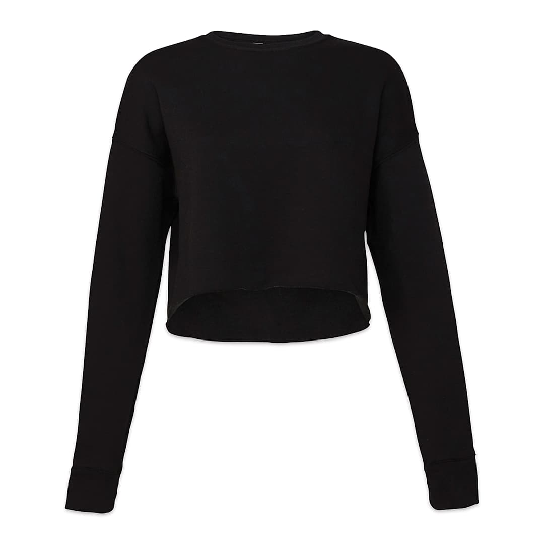 Open in modal - Bella Canvas Cropped Crew Fleece - Front view of Black Fleece
