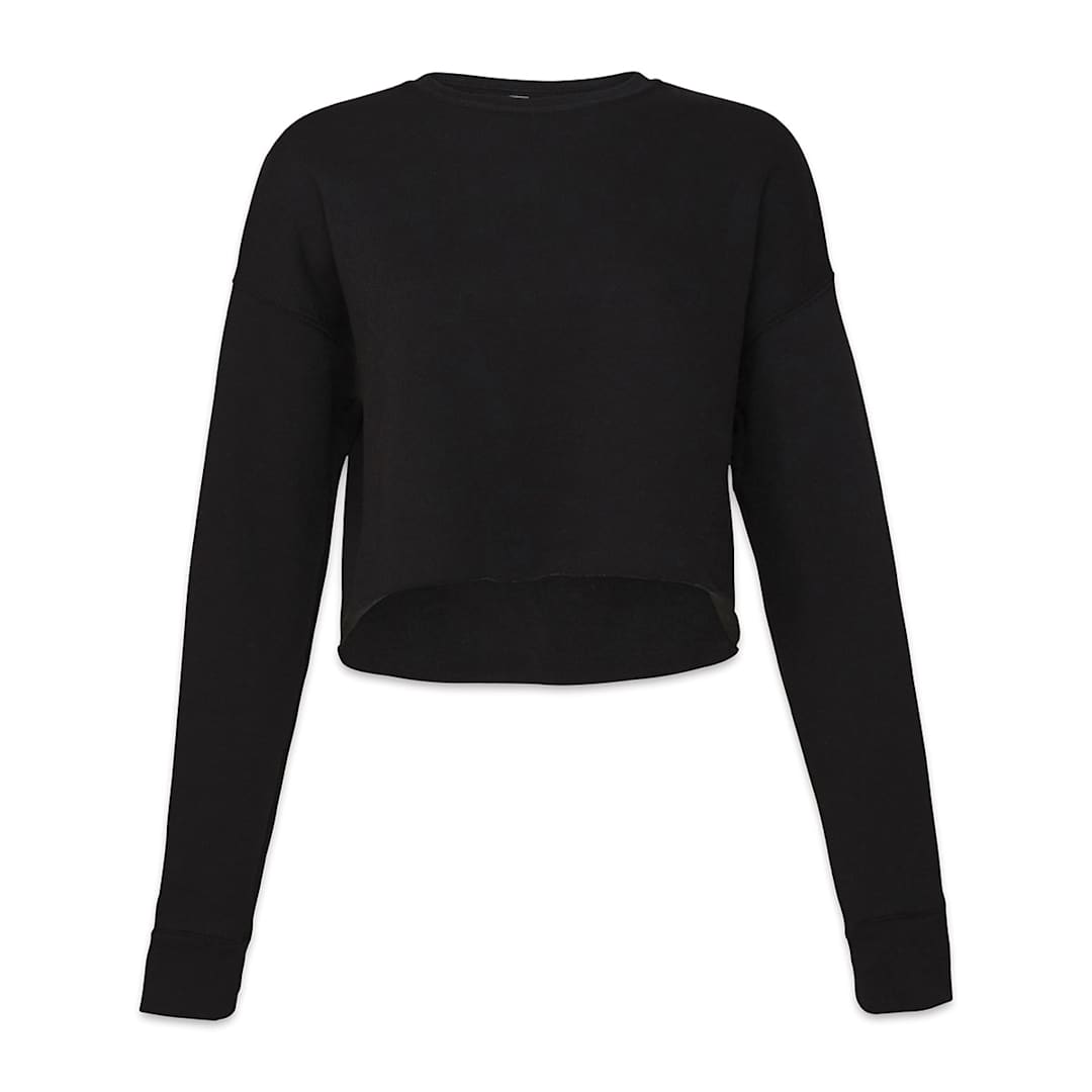 Open in modal - Bella Canvas Cropped Crew Fleece - Black, X-Large - front