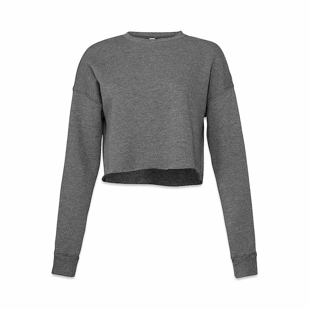 Open in modal - Bella Canvas Cropped Crew Fleece - Deep Heather, Small - front