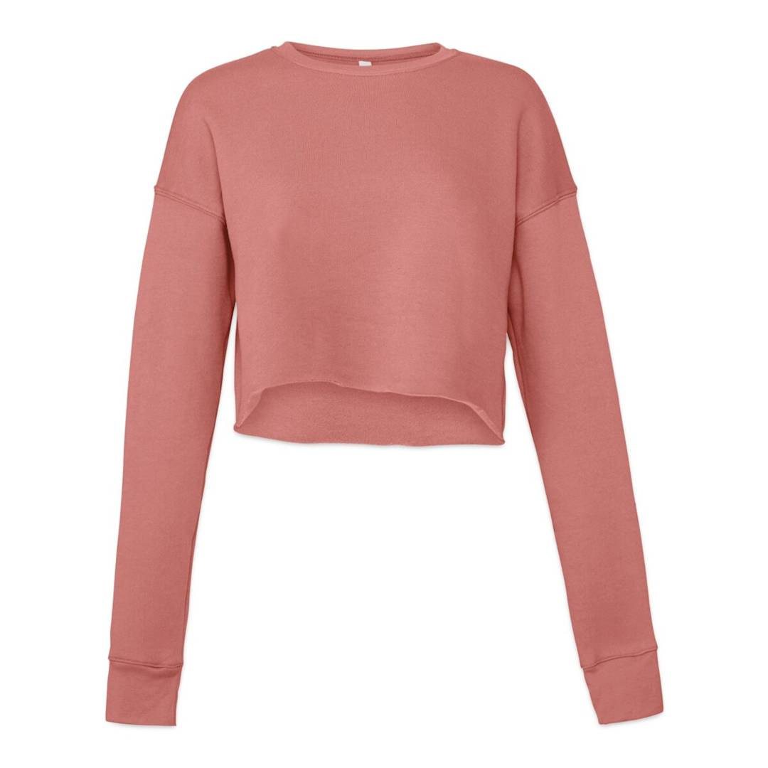 Open in modal - Bella Canvas Cropped Crew Fleece - Mauve, Small