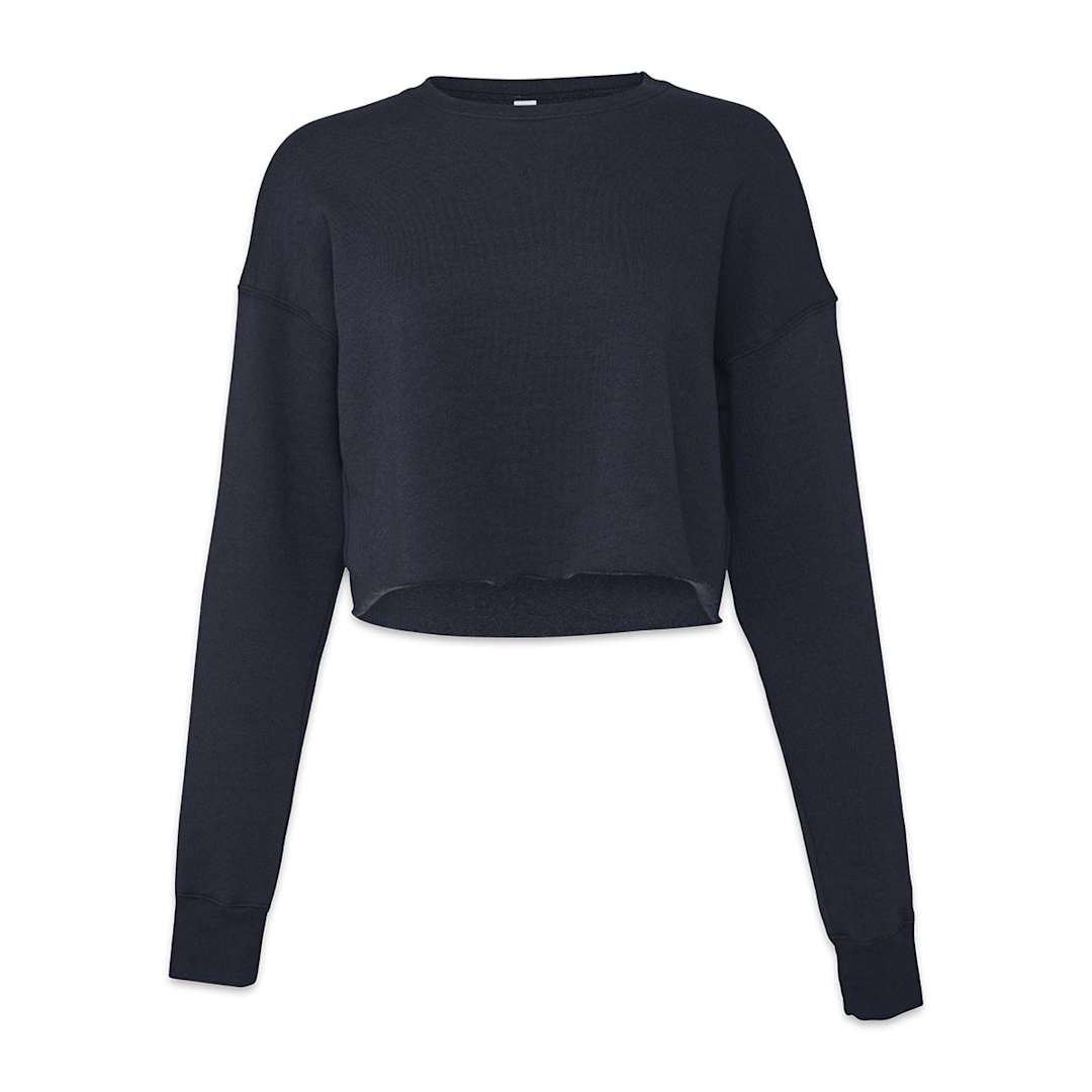Open in modal - Bella Canvas Cropped Crew Fleece - Navy, X-Large - front