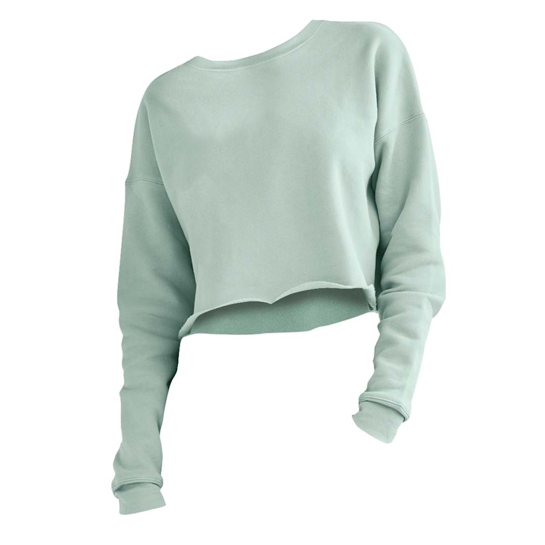 Open in modal - Bella Canvas Cropped Crew Fleece - Dusty Blue, Large