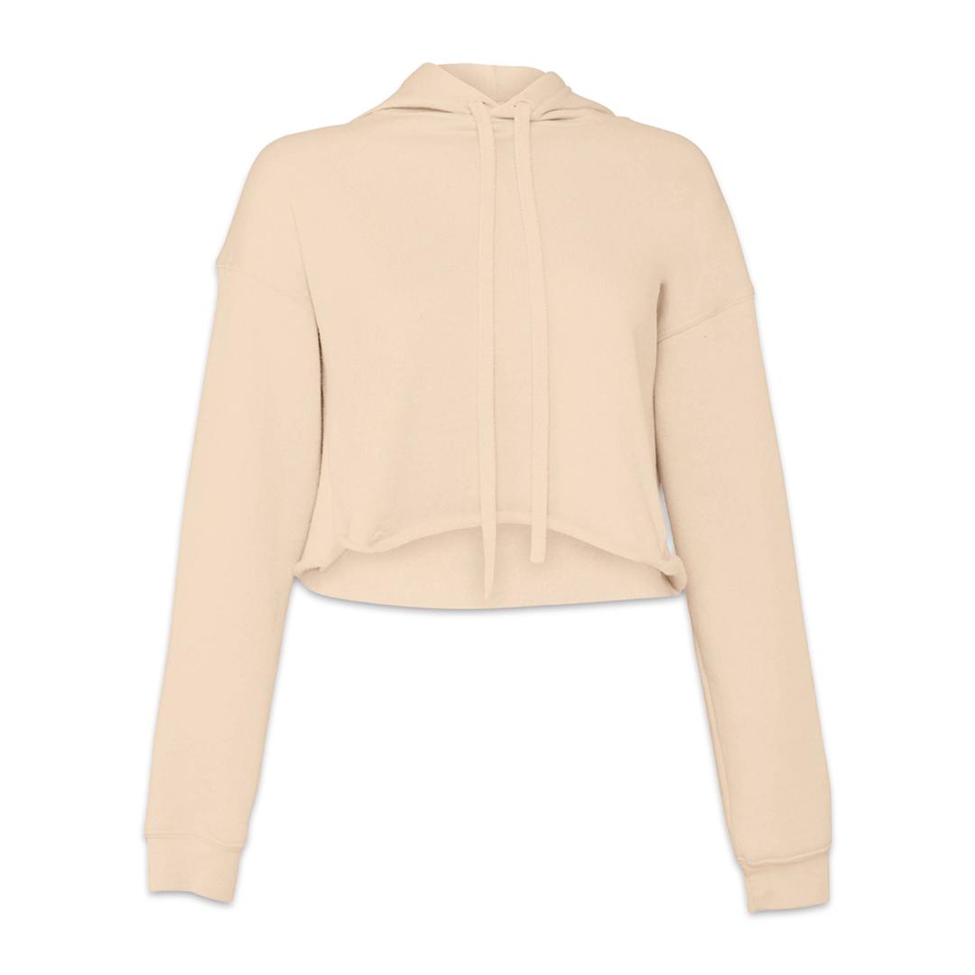 Open in modal - Bella + Canvas Cropped Fleece Hoodie - Heather Dust, Size Large - front