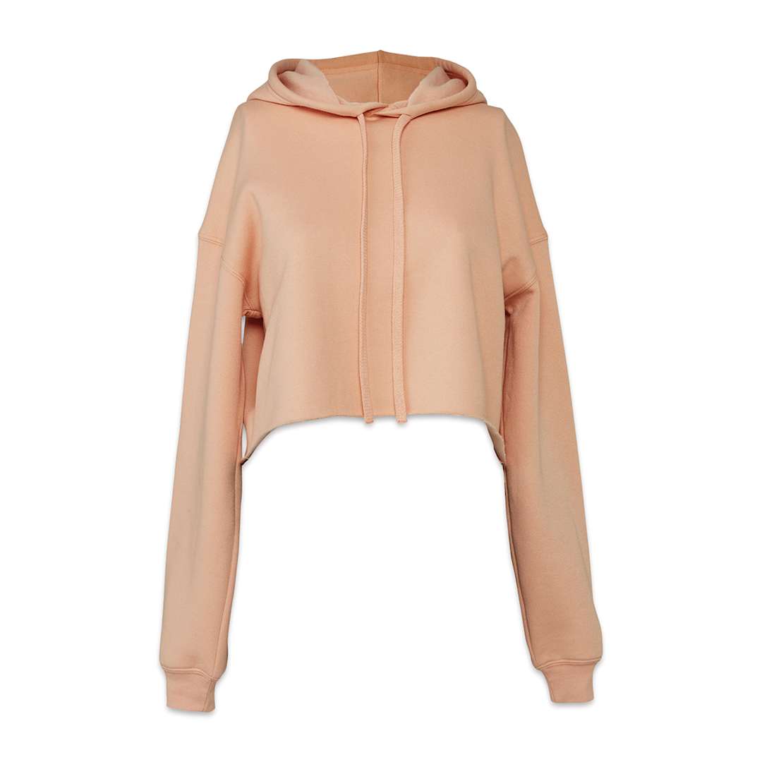 Open in modal - Bella Canvas Cropped Fleece Hoodie - Front view of Peach Hoodie