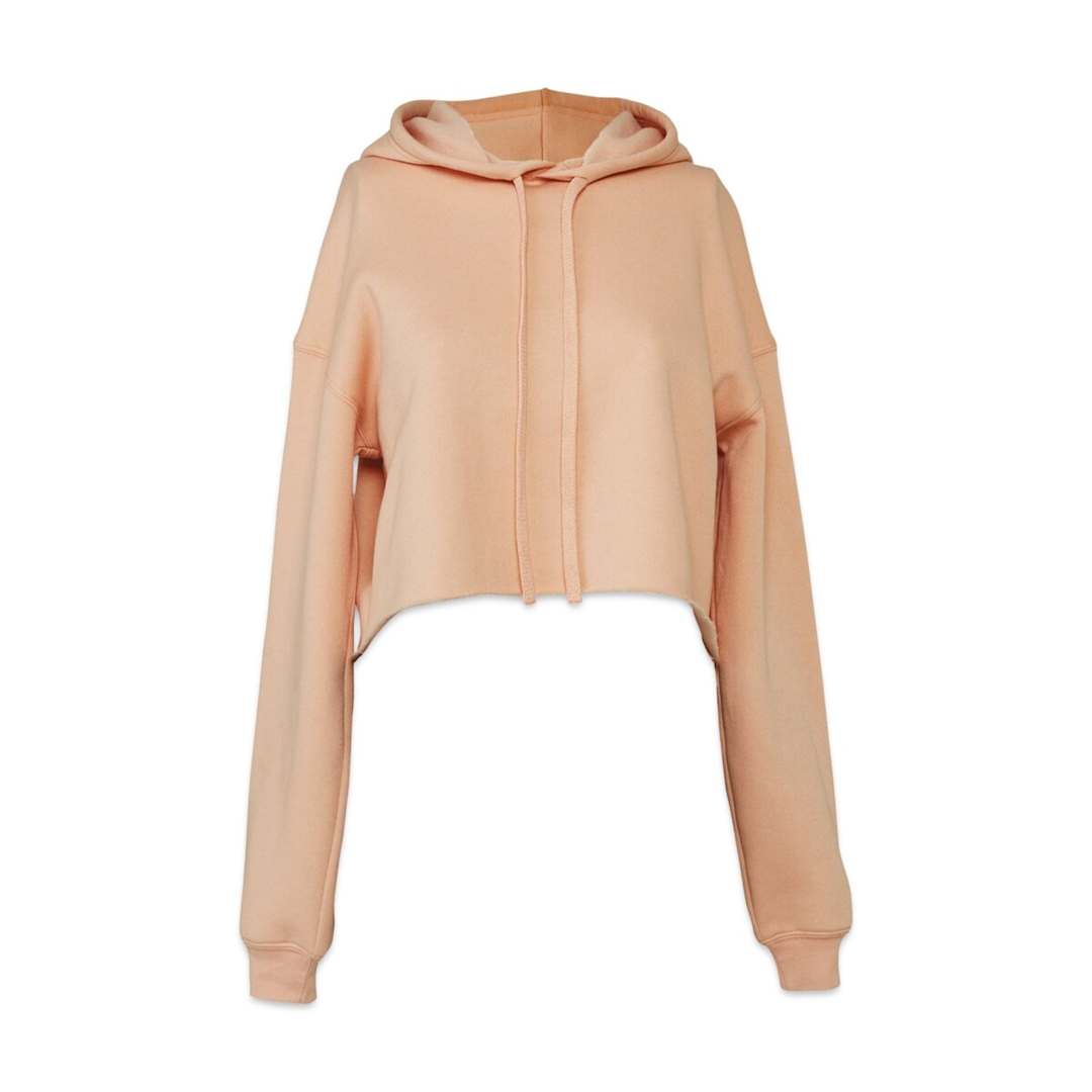 Open in modal - Bella + Canvas Cropped Fleece Hoodie - Peach, Size Large