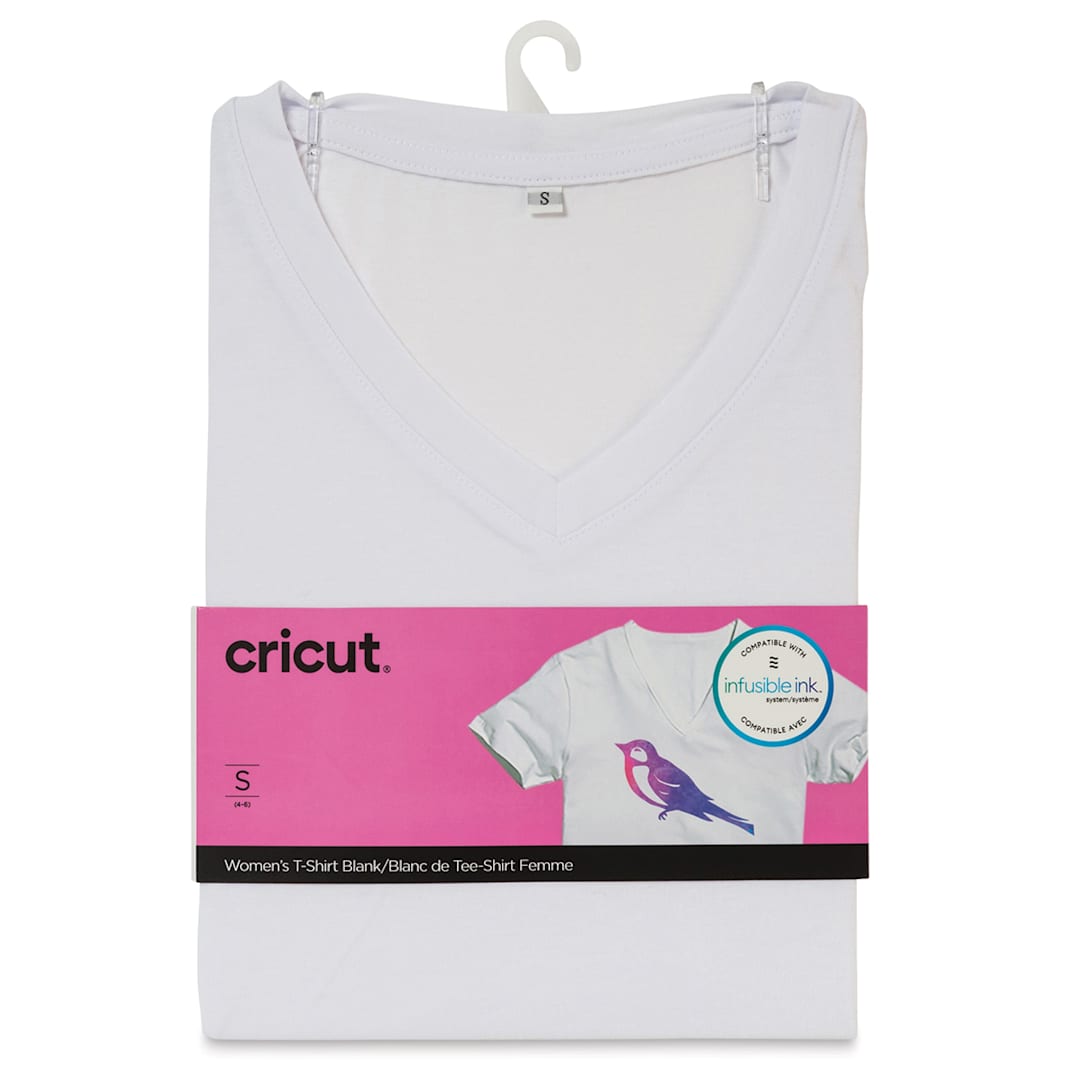 Open in modal - Cricut Adult T-Shirt Blank - Small, V-Neck, White