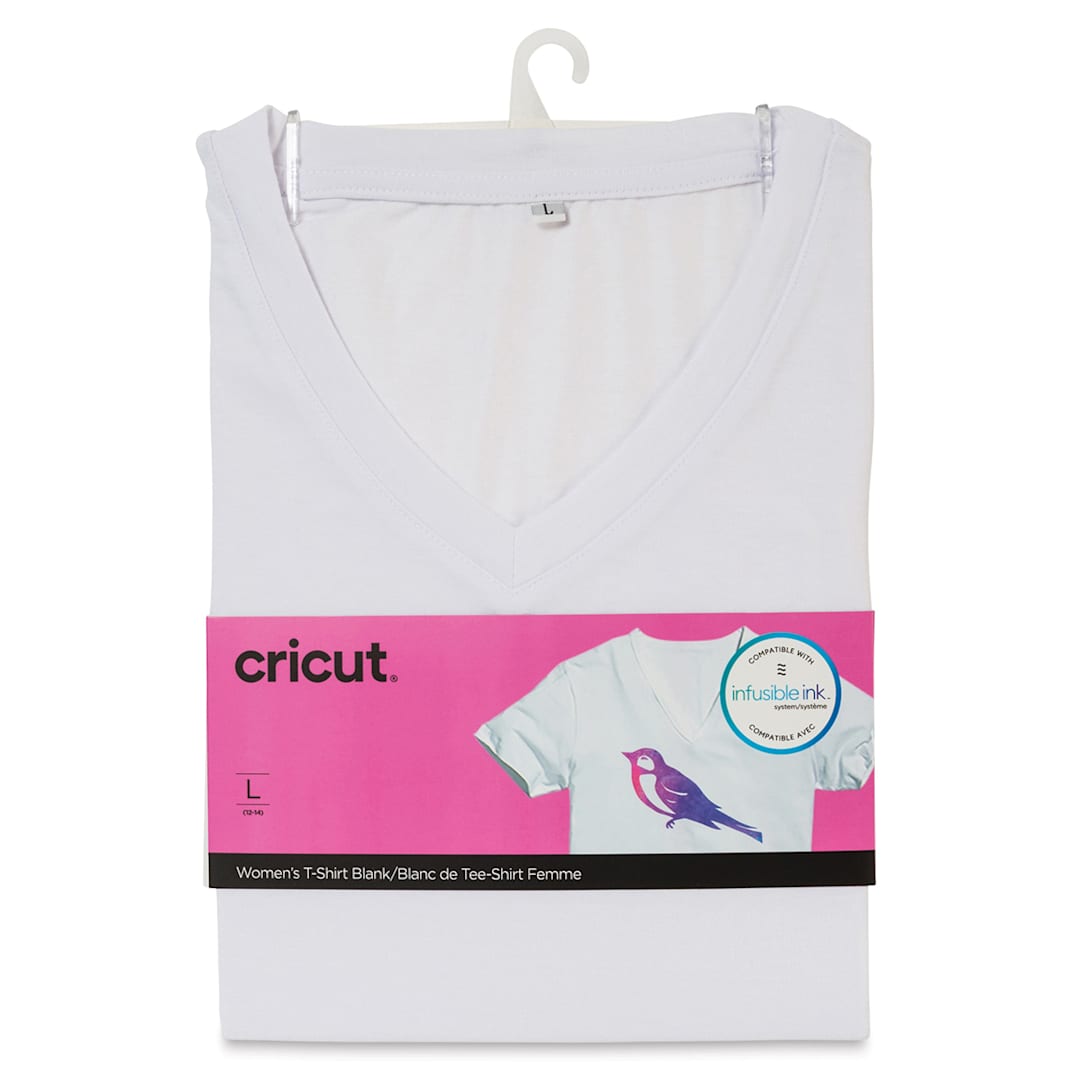 Open in modal - Cricut Adult T-Shirt Blank - Large, V-Neck, White