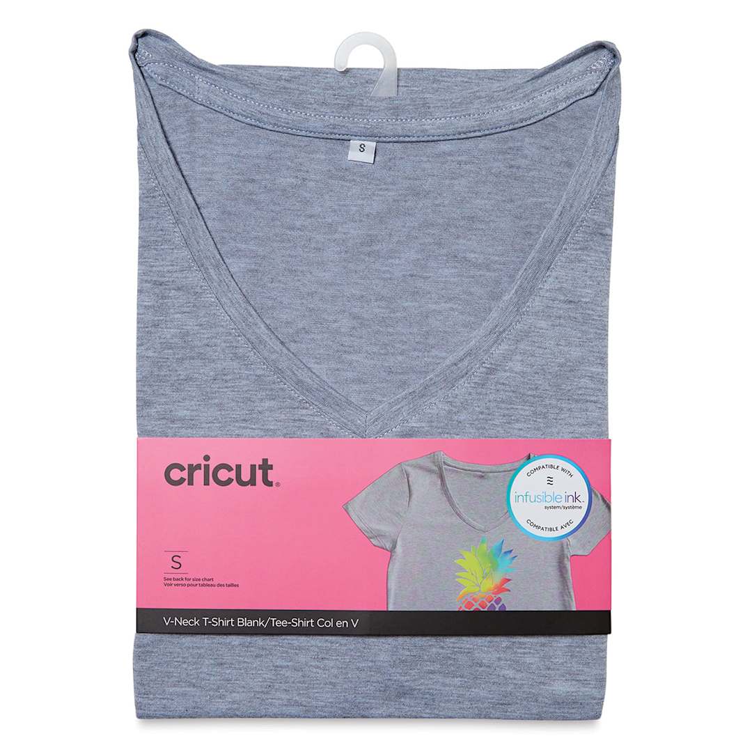 Open in modal - Cricut Adult T-Shirt Blank - Small, V-Neck, Gray