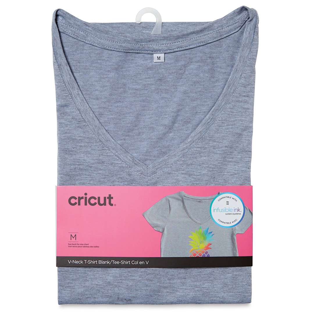Open in modal - Cricut Adult T-Shirt Blank - Medium, V-Neck, Gray