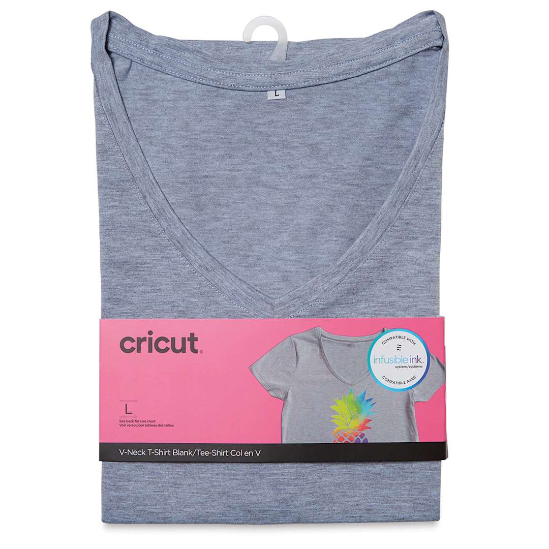 Open in modal - Cricut Adult T-Shirt Blank - Large, V-Neck, Gray