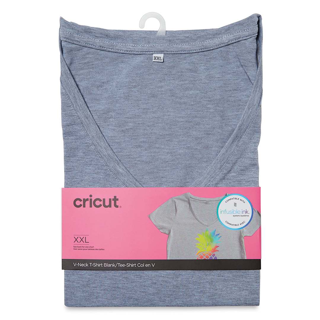 Open in modal - Cricut Adult T-Shirt Blank - XX-Large, V-Neck, Gray