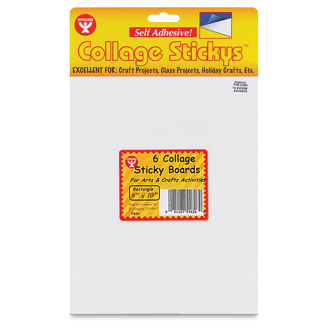 Open in modal - Hygloss Collage Sticky Boards - Pkg of 6, 8" x 10", Rectangle - front of packaging