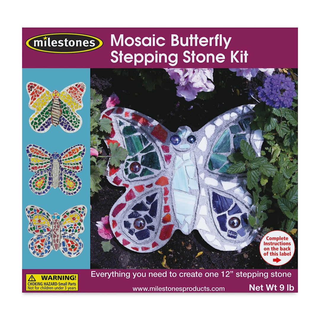 Open in modal - Milestones Mosaic Stepping Stone Kit - Butterfly (Front of packaging)