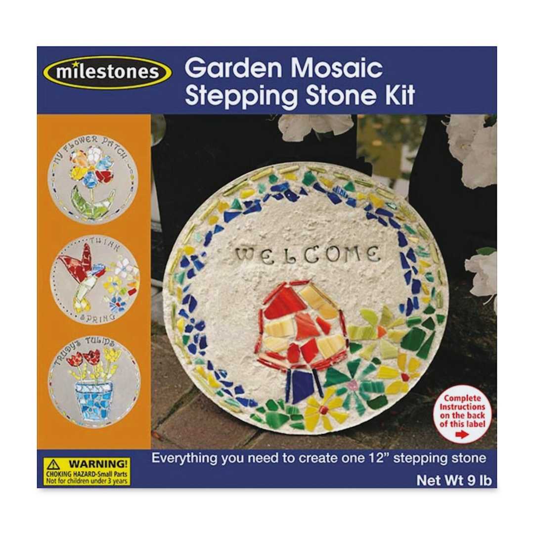 Open in modal - Milestones Mosaic Stepping Stone Kit - Garden (Front of packaging)