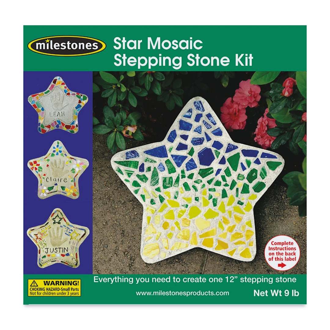 Open in modal - Milestones Mosaic Stepping Stone Kit - Star (Front of packaging)