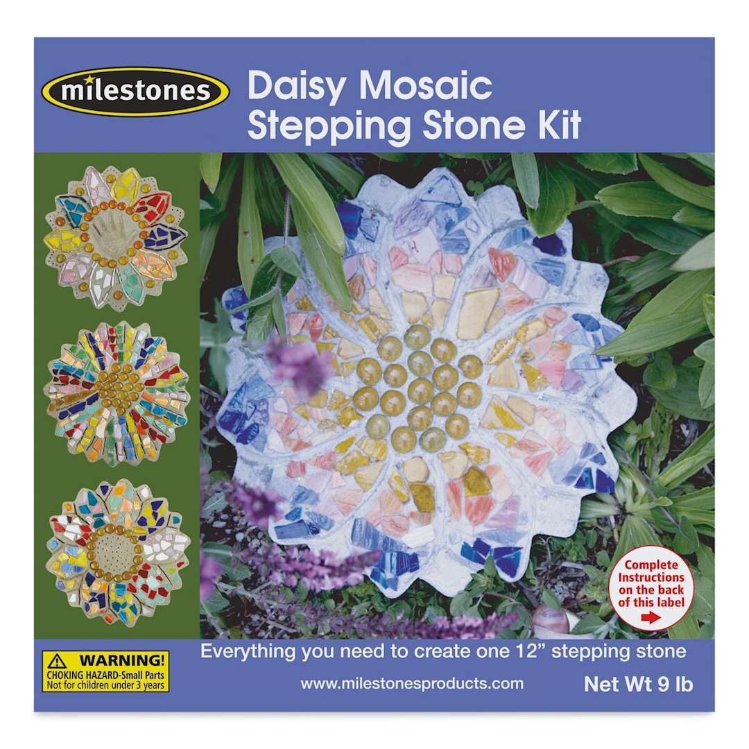 Open in modal - Milestones Mosaic Stepping Stone Kit - Daisy (Front of packaging)