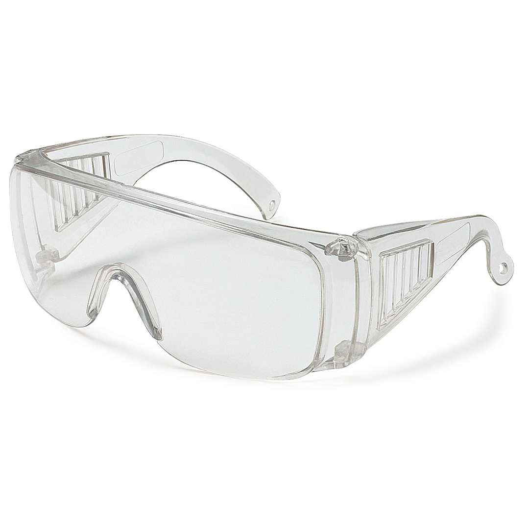 Open in modal - Safety Goggles - Right angled view of clear plastic Safety Goggles