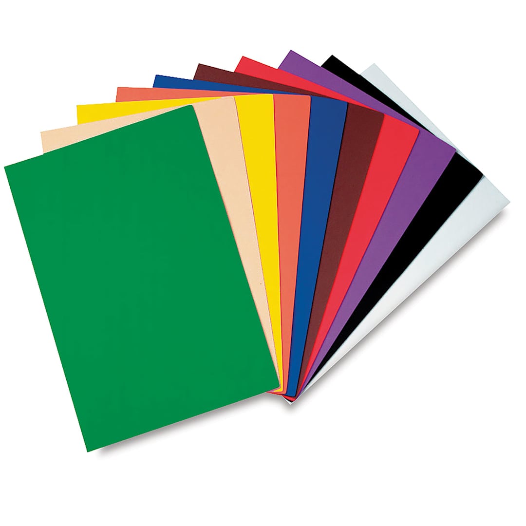 Open in modal - Creativity Street Wonderfoam Peel & Stick Sheets - Range of colors in 20 pc package shown in a fan