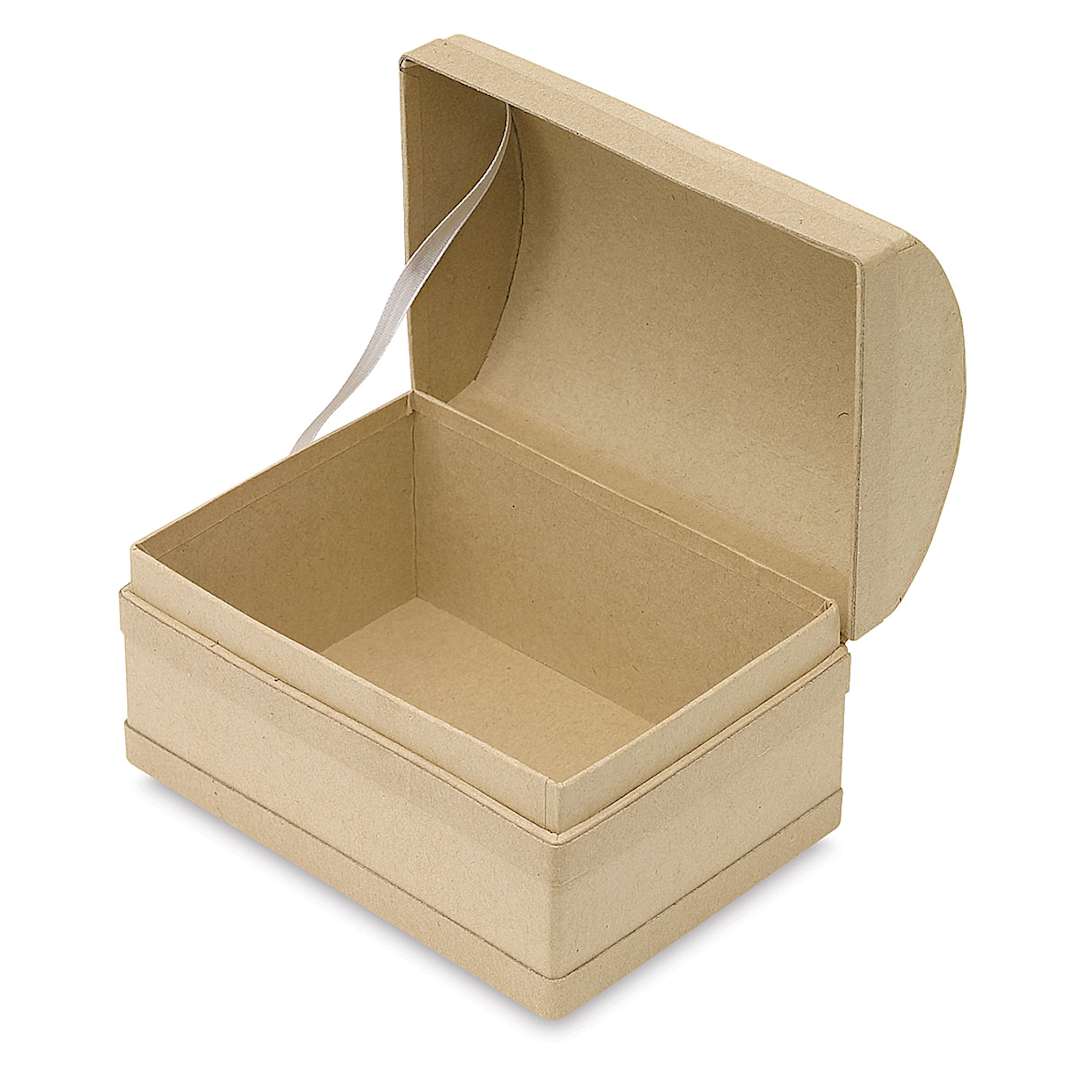 Open in modal - Papier Mâché Trunk - Angled view of open Trunk