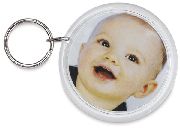 Open in modal - Snap-In Key Rings - Single Key Ring with photo of baby inserted
