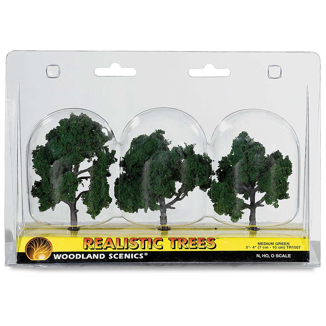 Open in modal - Woodland Scenics Model Scenery - Front view of 3 2"-3" Trees in package