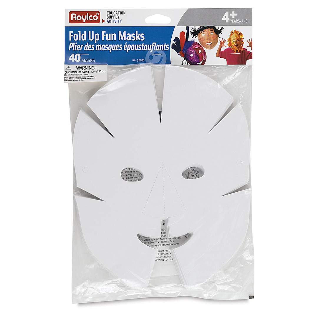 Open in modal - Roylco Fold Up Fun Masks Class Pack - Front of 40 pc package