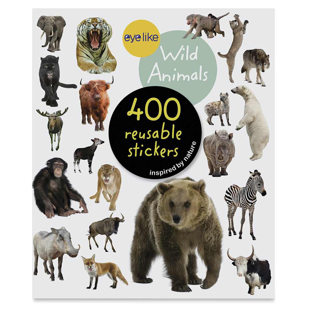 Open in modal - Eyelike Wild Animals Reusable Stickers, Book Cover