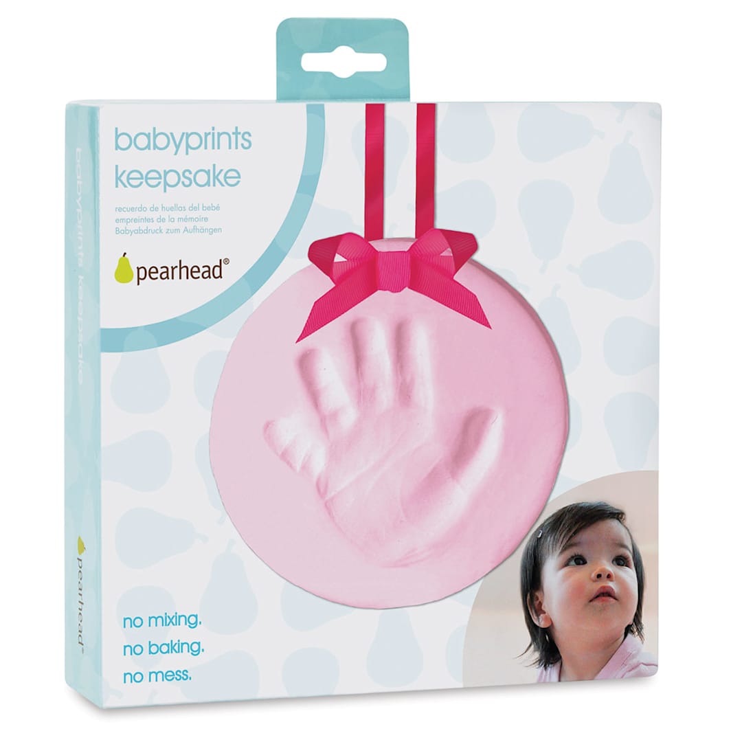 Open in modal - Pearhead Babyprints Keepsake - Front of package of Pink Keepsake