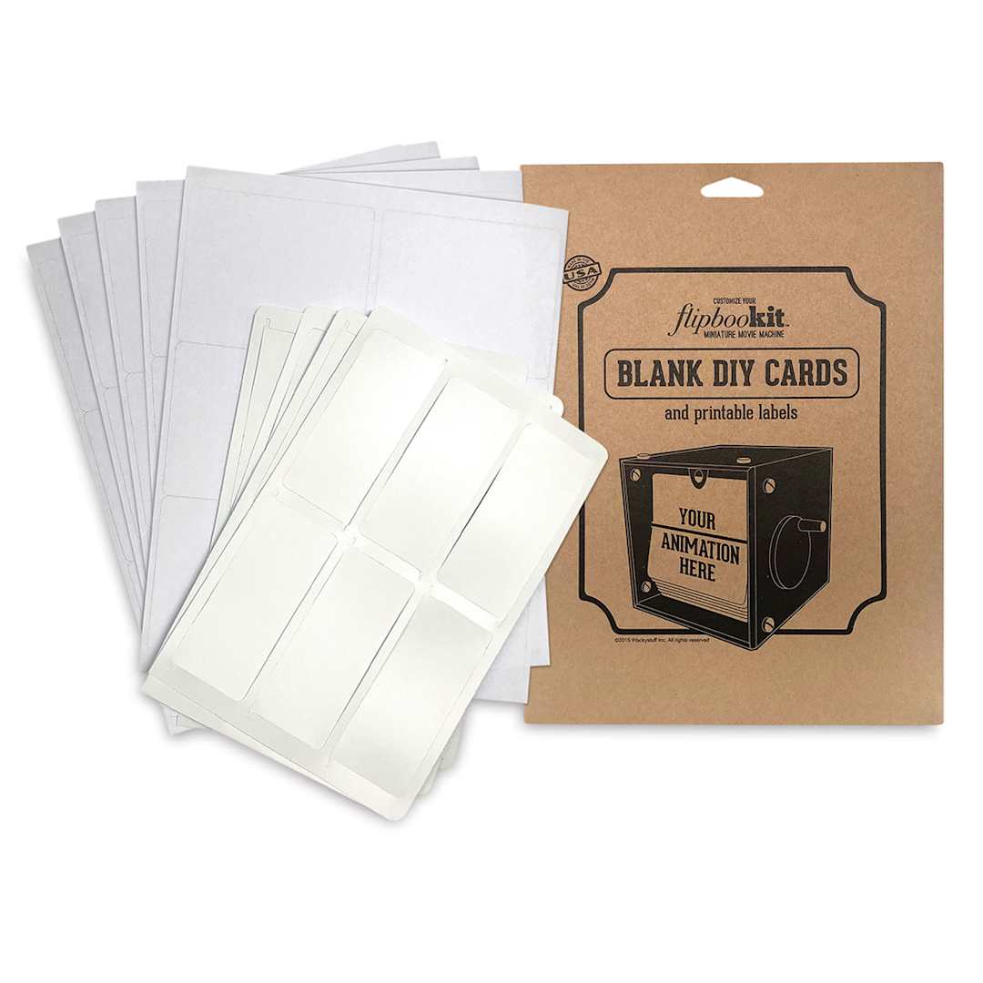 Open in modal - Fliposcope Maker - Stack of Additional Blank cards shown with package